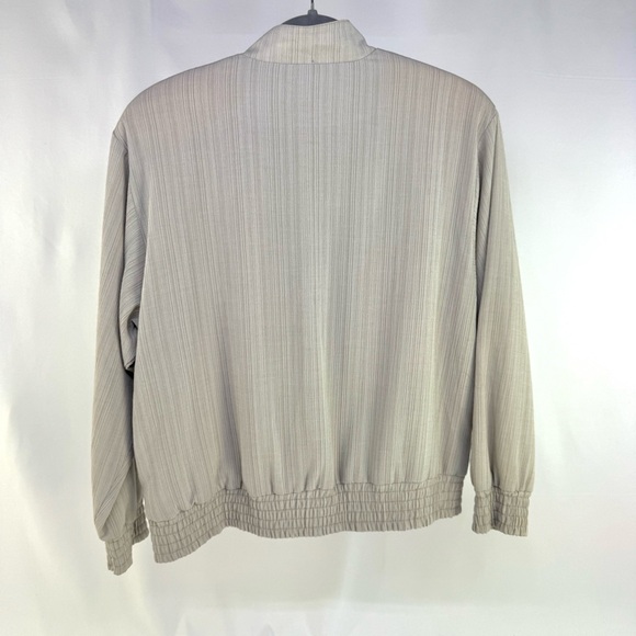 Vintage Joyce Petite 1980s pink, blue and beige zippered geometric top medium - Picture 3 of 16